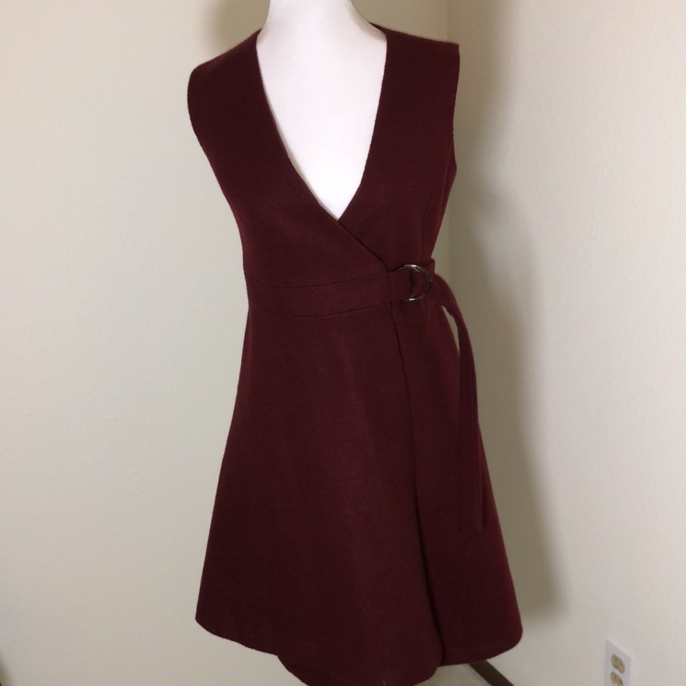 Elegant Burgundy Wrap Dress